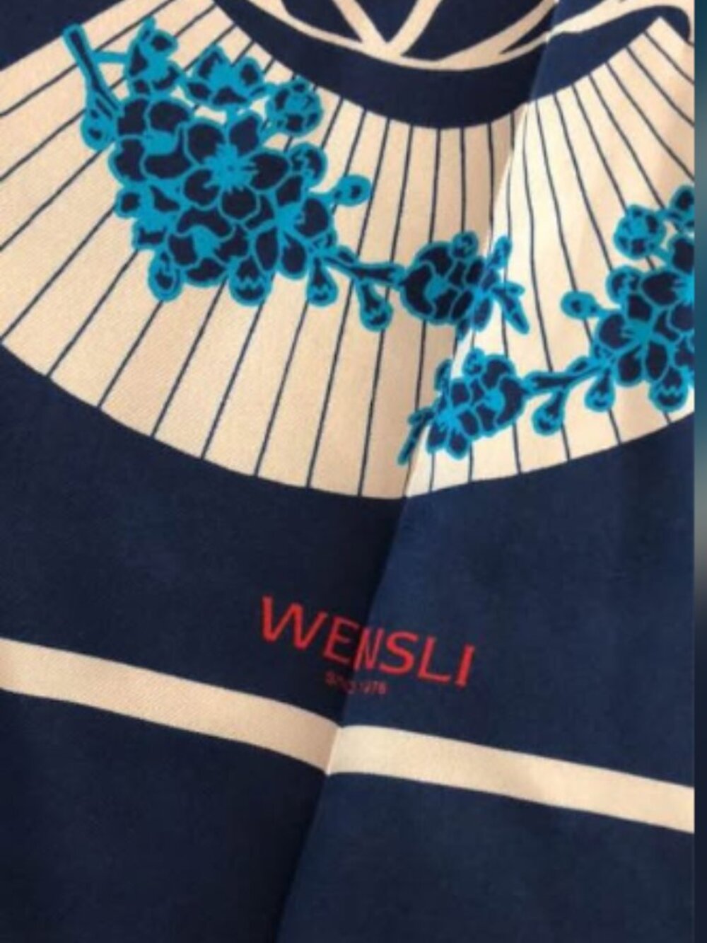 Wensli silk scarf Japanese Fans - Picture 2 of 6